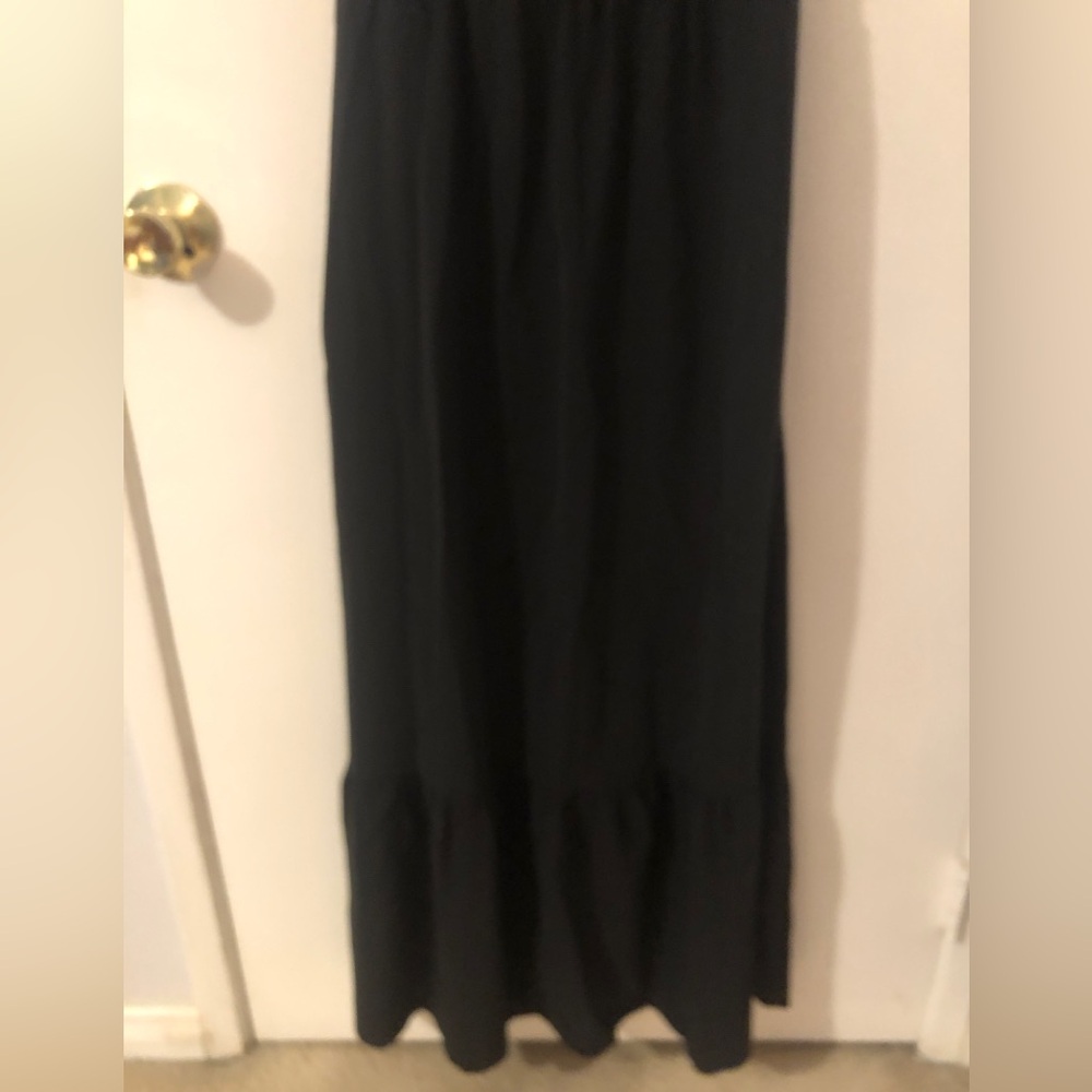 NWT Black Maxi Boho Sleeveless Dress with back tie and thick straps medium - Picture 9 of 11